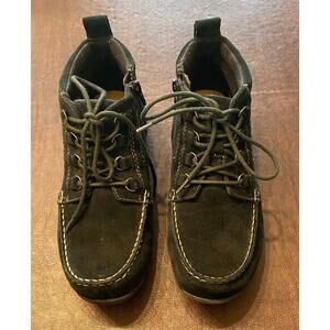 Earth Origins Diane Black Suede Ankle Boots Womens 8W‎ Wide Zip Comfort Shoes